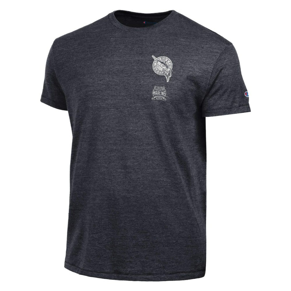 Miami Marlins Champion Vintage 3-Hit Tri-Blend T-Shirt - Black - MLB on Sale