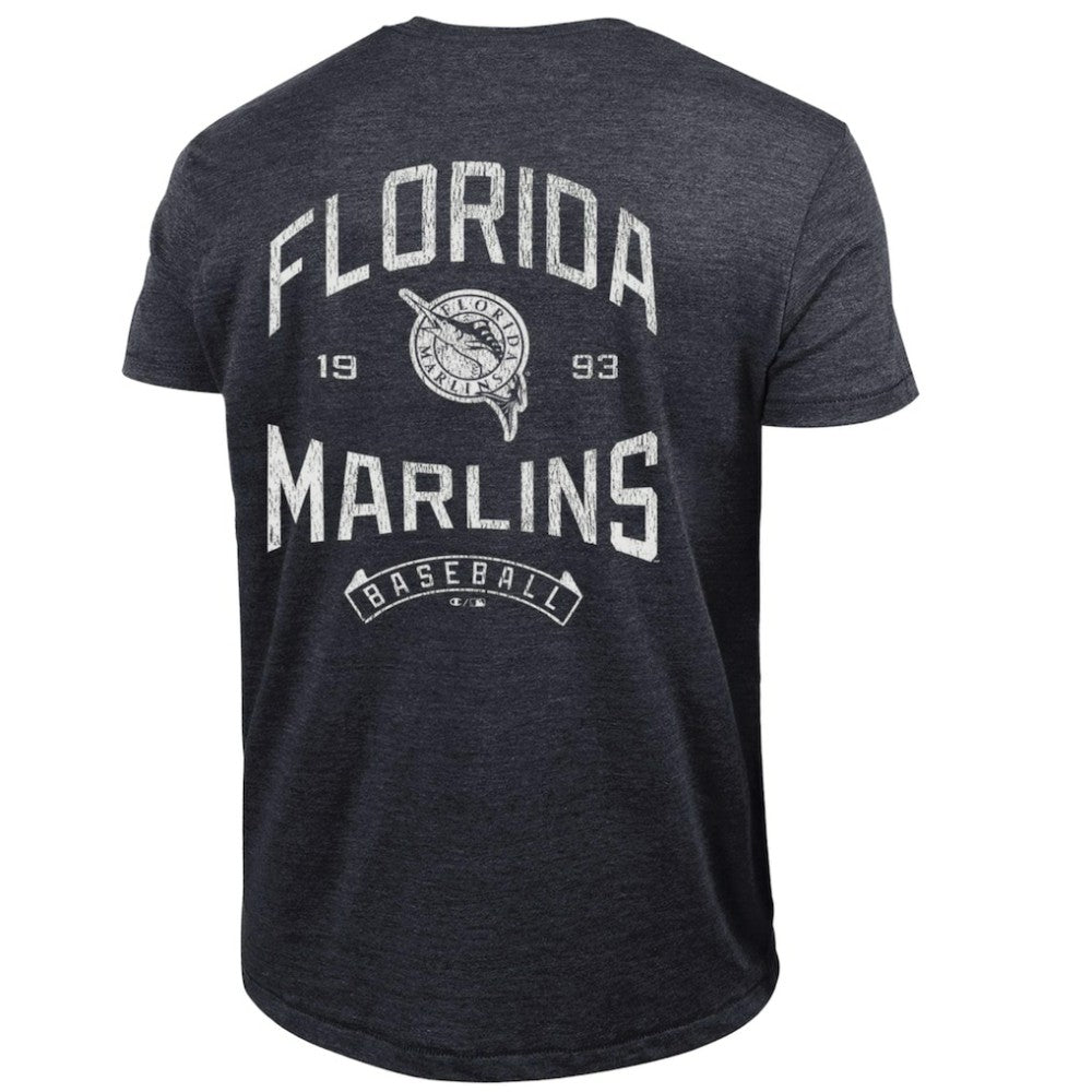 Miami Marlins Champion Vintage 3-Hit Tri-Blend T-Shirt - Black - MLB on Sale