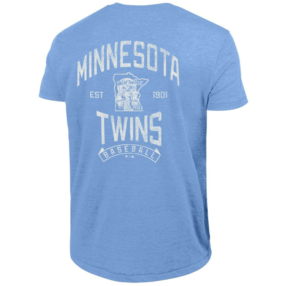 Minnesota Twins Champion Vintage 3-Hit Tri-Blend T-Shirt - Light Blue - MLB Discount