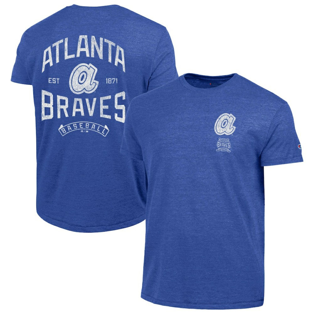 Atlanta Braves Champion Vintage 3-Hit Tri-Blend T-Shirt - Royal - MLB on Sale