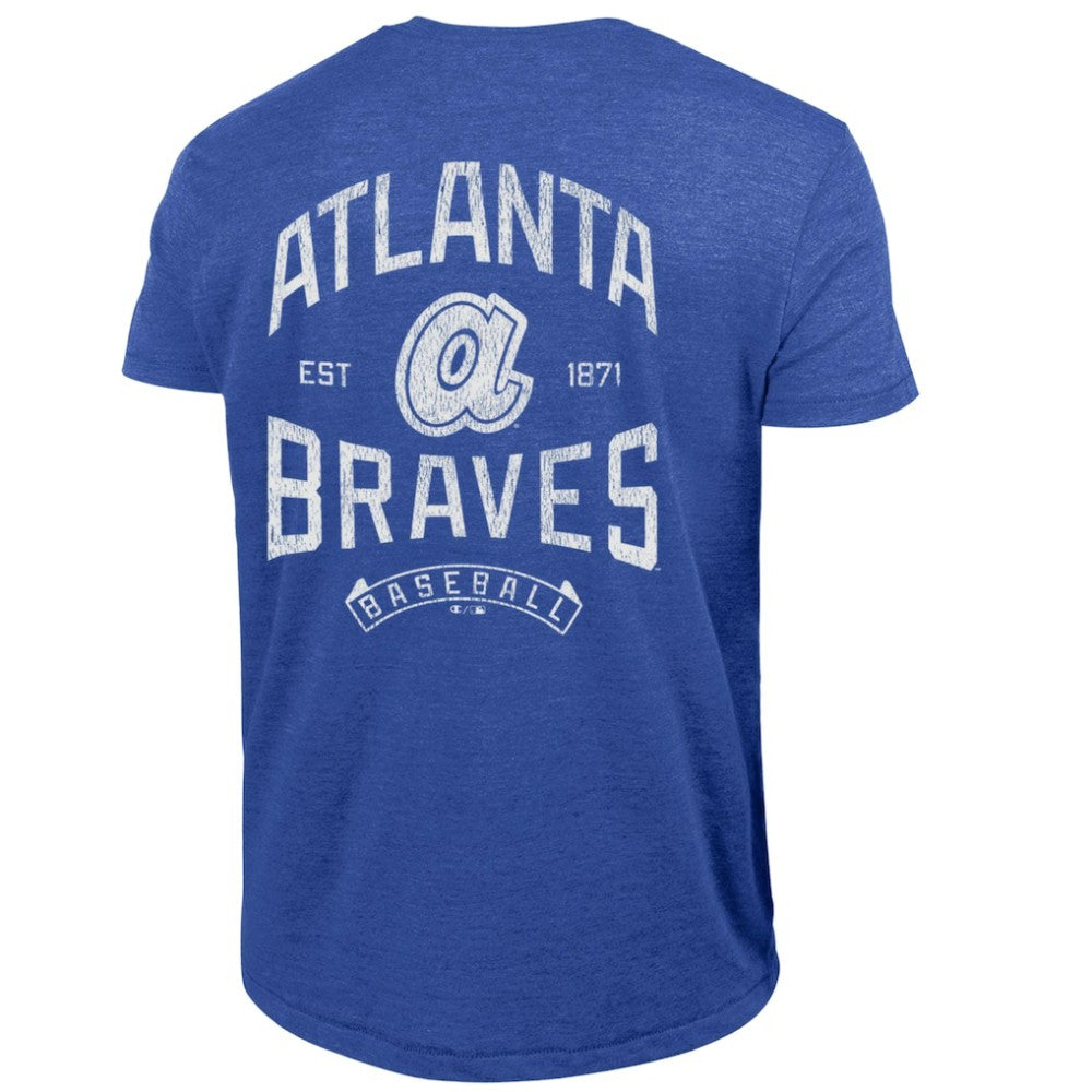 Atlanta Braves Champion Vintage 3-Hit Tri-Blend T-Shirt - Royal - MLB on Sale