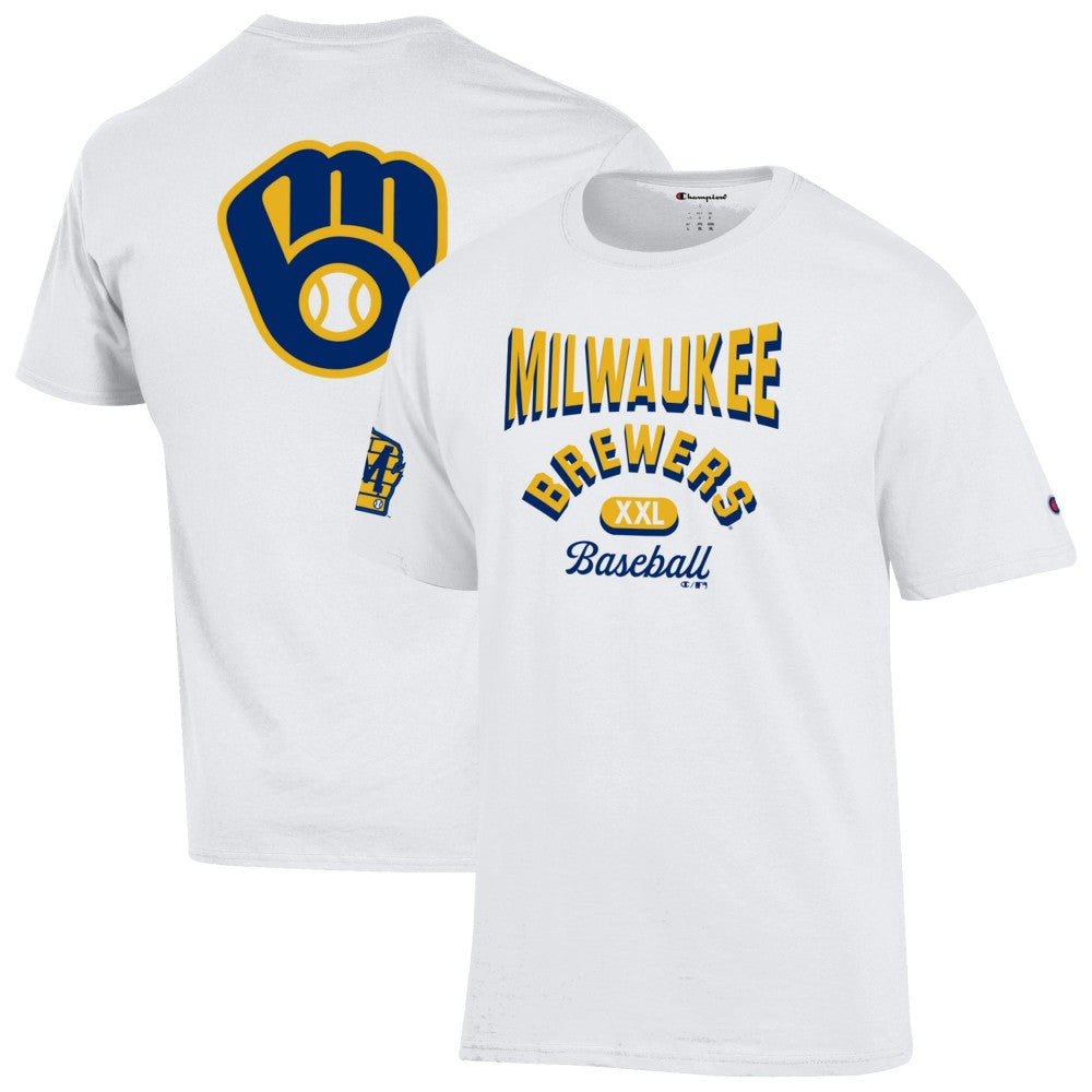 Milwaukee Brewers Champion 3-Hit Jersey T-Shirt - White - MLB on Sale