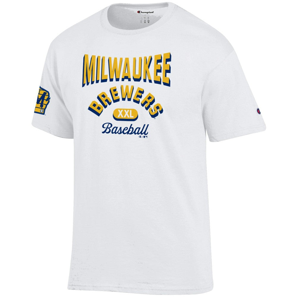 Milwaukee Brewers Champion 3-Hit Jersey T-Shirt - White - MLB on Sale