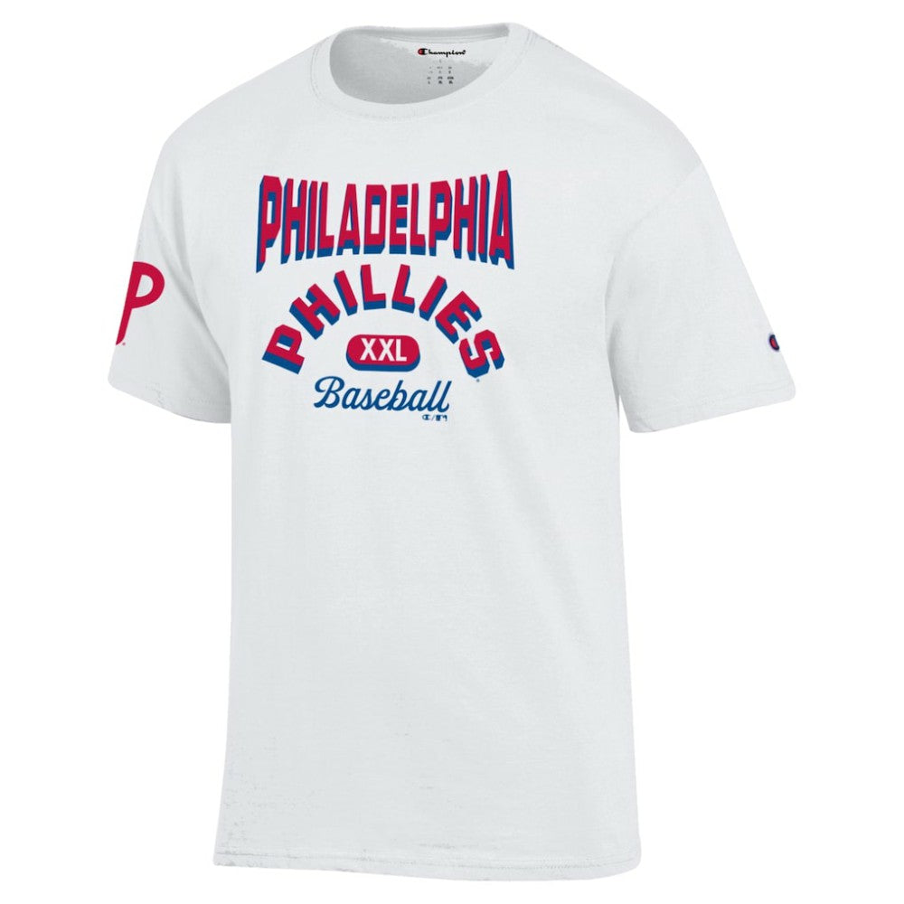 Philadelphia Phillies Champion 3-Hit Jersey T-Shirt - White - MLB Lifestyle
