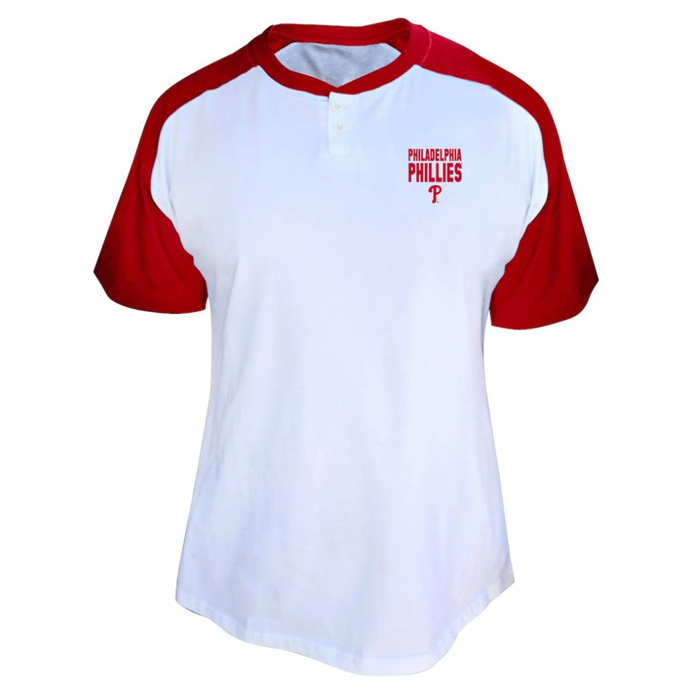 Bryce Harper Philadelphia Phillies Profile Women's Plus Size Name & Number Raglan Henley T-Shirt - White - MLB on Sale