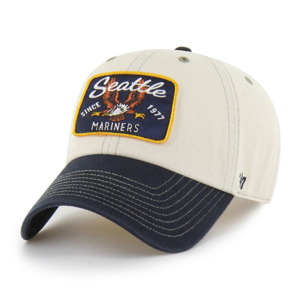 Seattle Mariners '47 Keepsake Collection Clean Up Adjustable Hat - Natural/Navy - 47 brand Discount