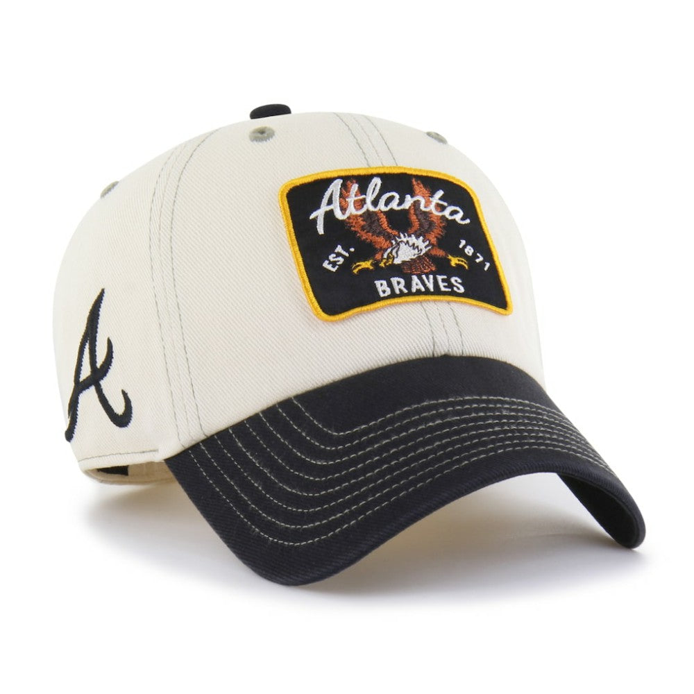 Atlanta Braves '47 Keepsake Collection Clean Up Adjustable Hat - Natural/Black - 47 brand Lifestyle