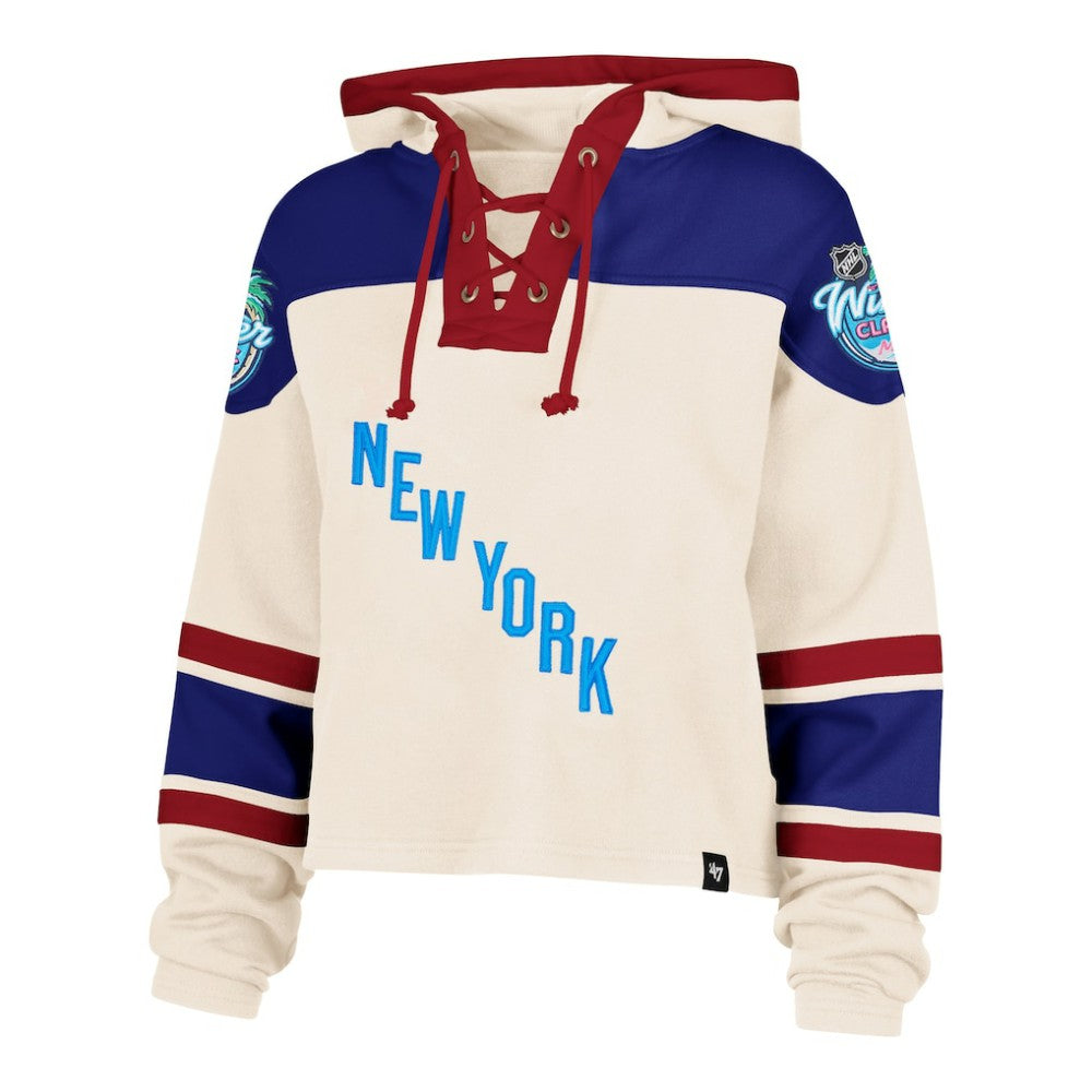 New York Rangers '47 Women's 2026 NHL Winter Classic Cropped Superior Lacer Hoodie - Cream - NHL 203393344