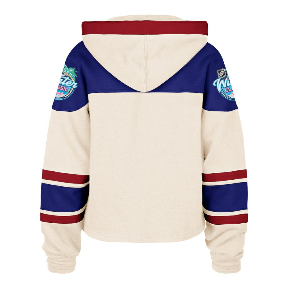 New York Rangers '47 Women's 2026 NHL Winter Classic Cropped Superior Lacer Hoodie - Cream - NHL 203393344