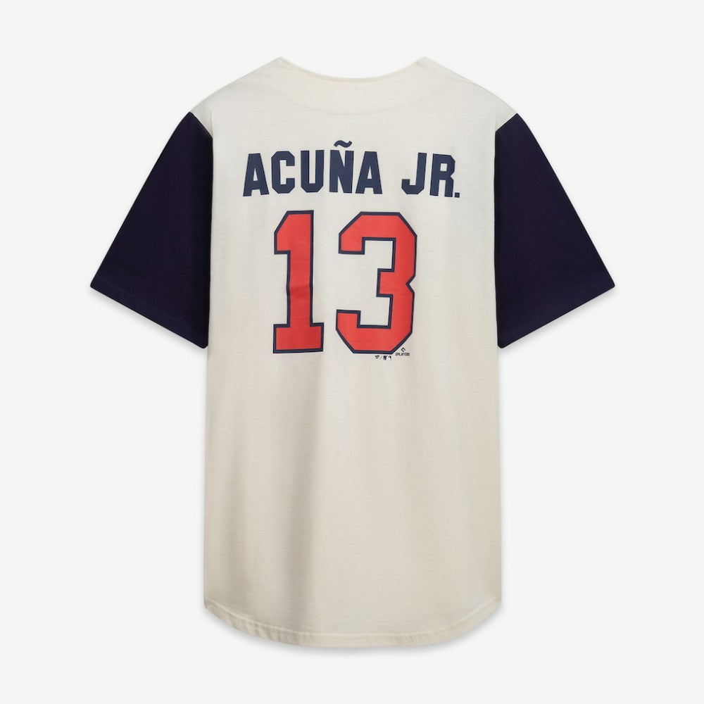 Atlanta Braves Profile Big & Tall Two-Color Fashion Jersey - Cream/Navy - MLB Lifestyle