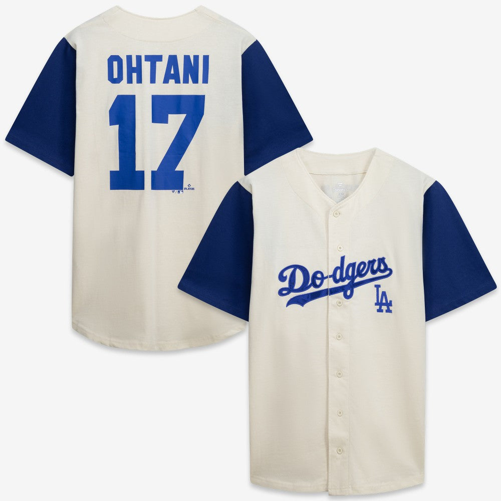 Los Angeles Dodgers Profile Big & Tall Two-Color Fashion Jersey - Cream/Royal - MLB Lifestyle