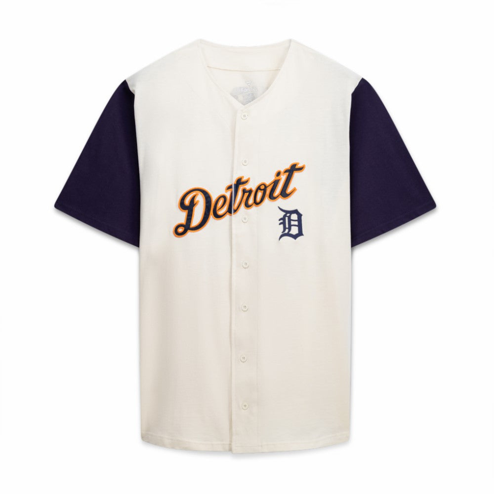 Detroit Tigers Profile Big & Tall Two-Color Fashion Jersey - Cream/Navy - MLB Lifestyle
