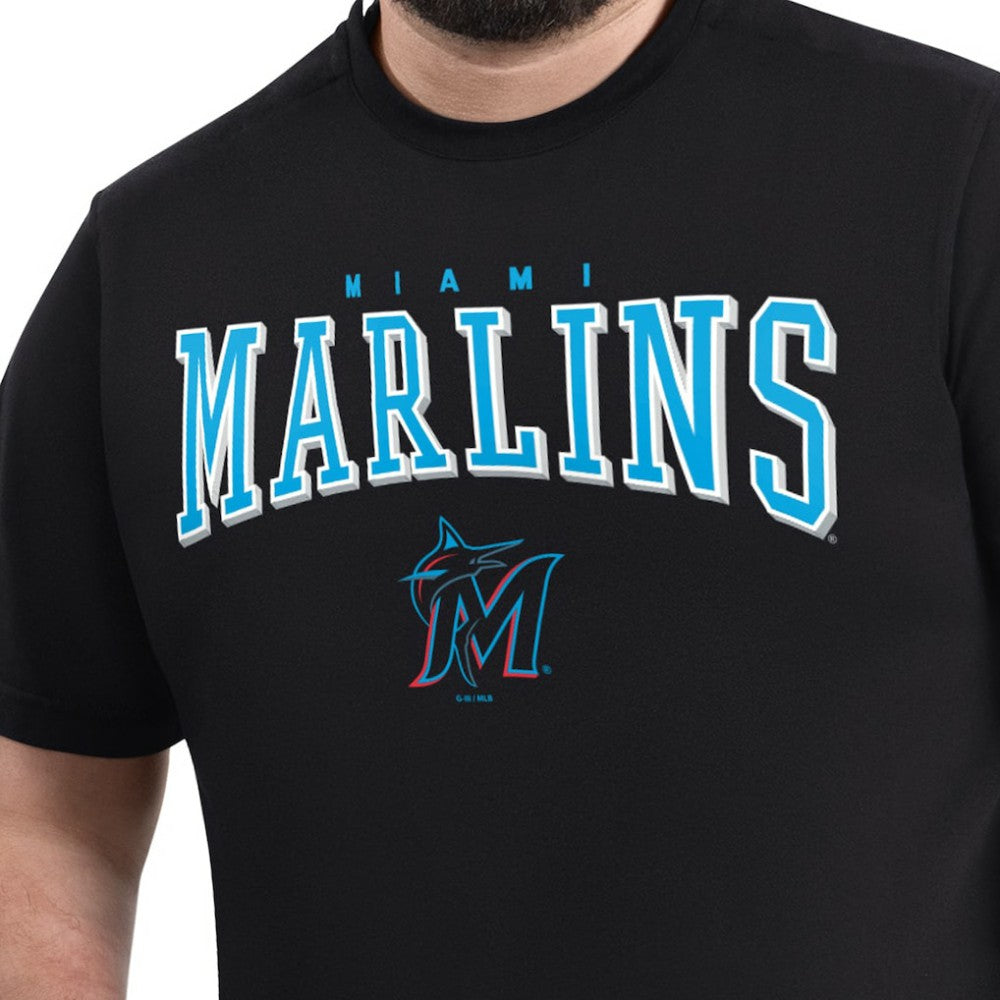 Miami Marlins G-III Sports by Carl Banks Adaptive Classic Team Spirit T-Shirt - Black - MLB Sale