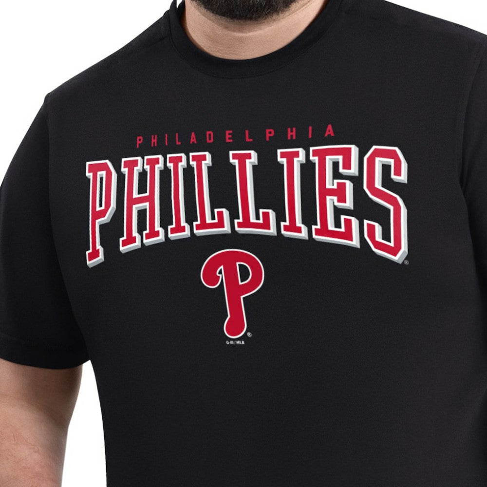 Philadelphia Phillies G-III Sports by Carl Banks Adaptive Classic Team Spirit T-Shirt - Black - MLB on Sale