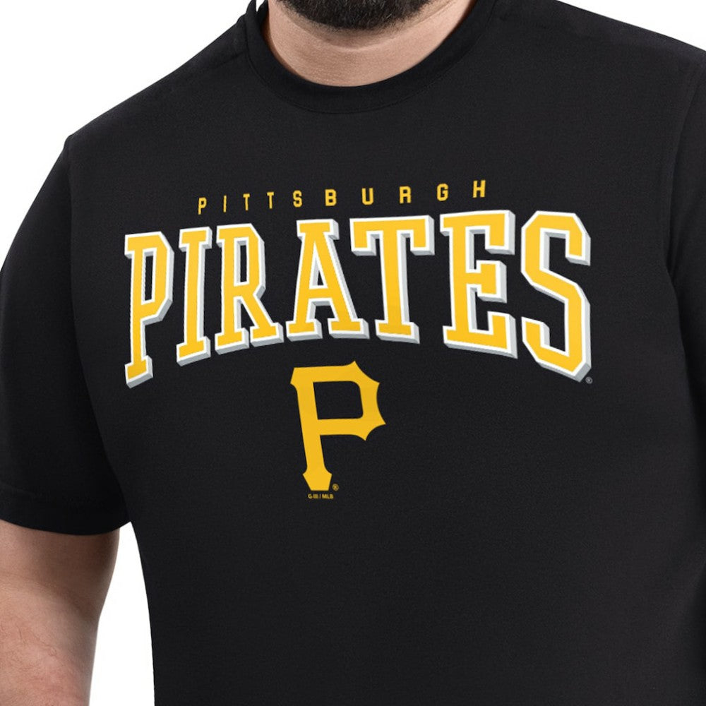 Pittsburgh Pirates G-III Sports by Carl Banks Adaptive Classic Team Spirit T-Shirt - Black - MLB Lifestyle