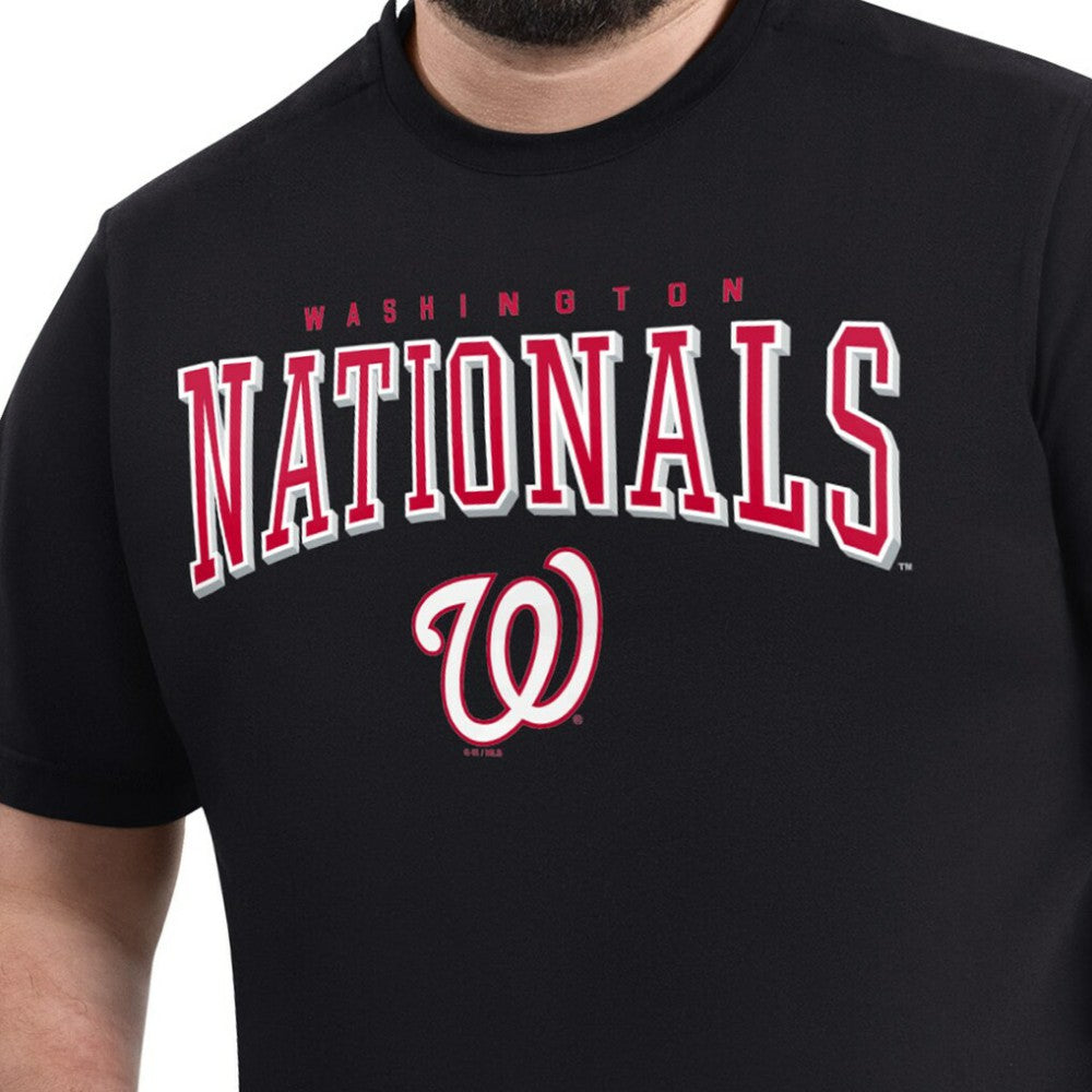 Washington Nationals G-III Sports by Carl Banks Adaptive Classic Team Spirit T-Shirt - Black - MLB on Sale