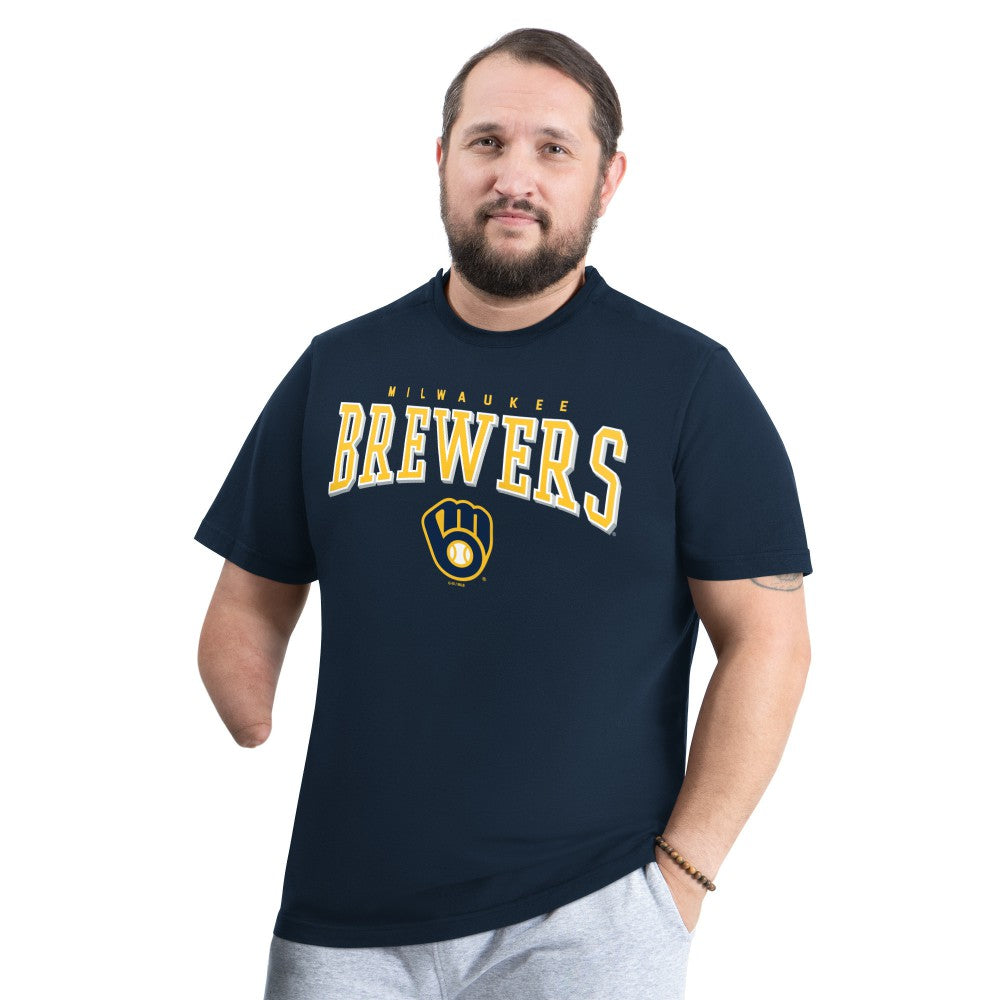 Milwaukee Brewers G-III Sports by Carl Banks Adaptive Classic Team Spirit T-Shirt - Navy - MLB Sale