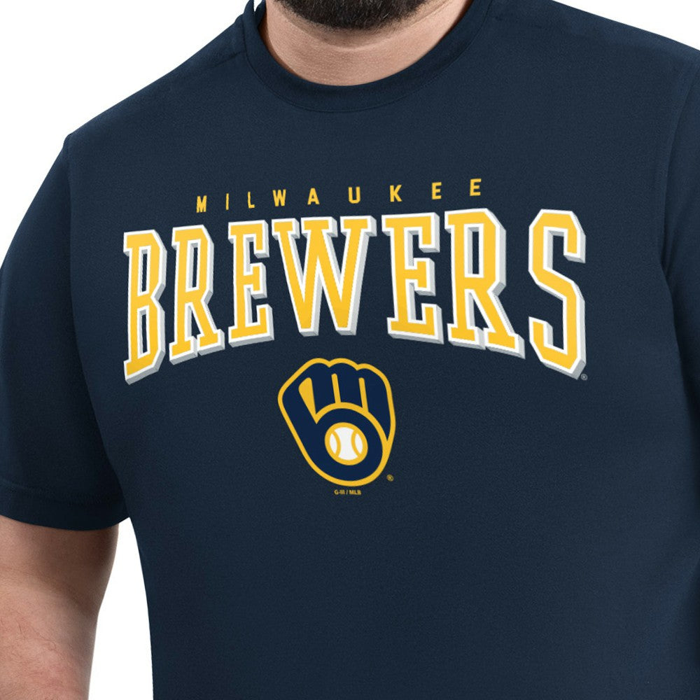Milwaukee Brewers G-III Sports by Carl Banks Adaptive Classic Team Spirit T-Shirt - Navy - MLB Sale