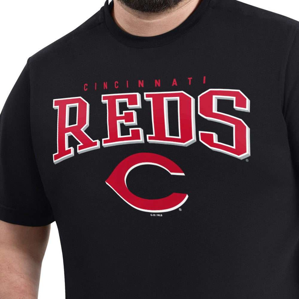 Cincinnati Reds G-III Sports by Carl Banks Adaptive Classic Team Spirit T-Shirt - Black - MLB on Sale