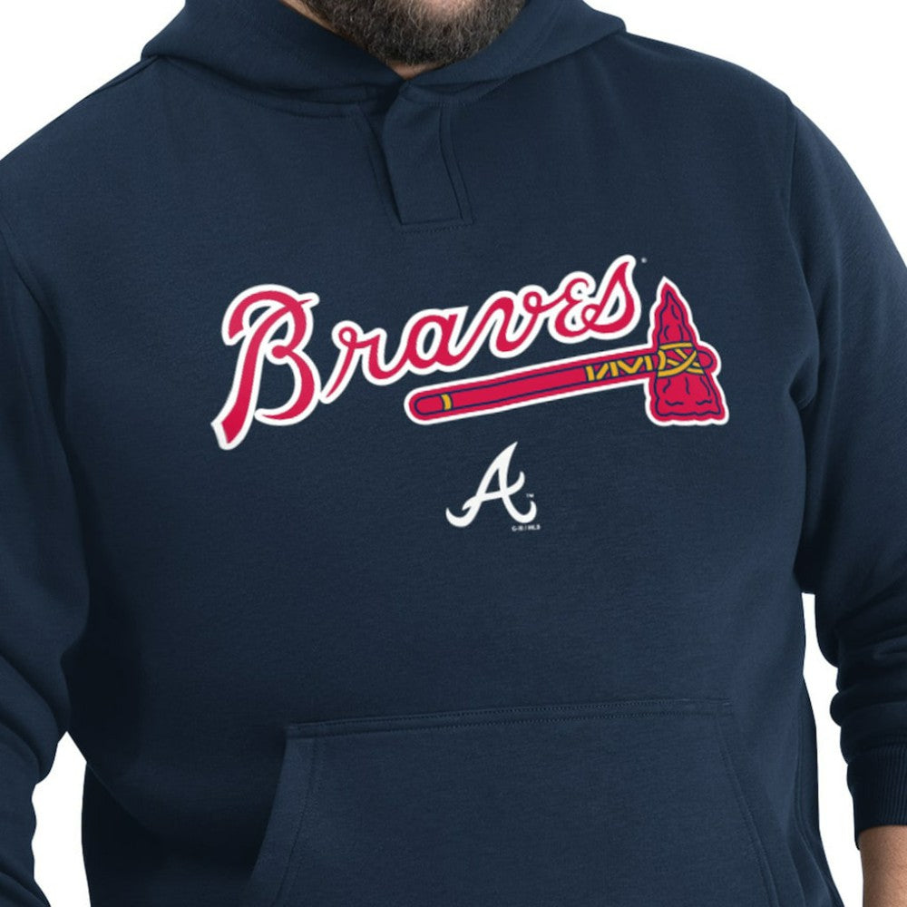 Atlanta Braves G-III Sports by Carl Banks Adaptive Lockup Fleece Hoodie - Navy - MLB Lifestyle