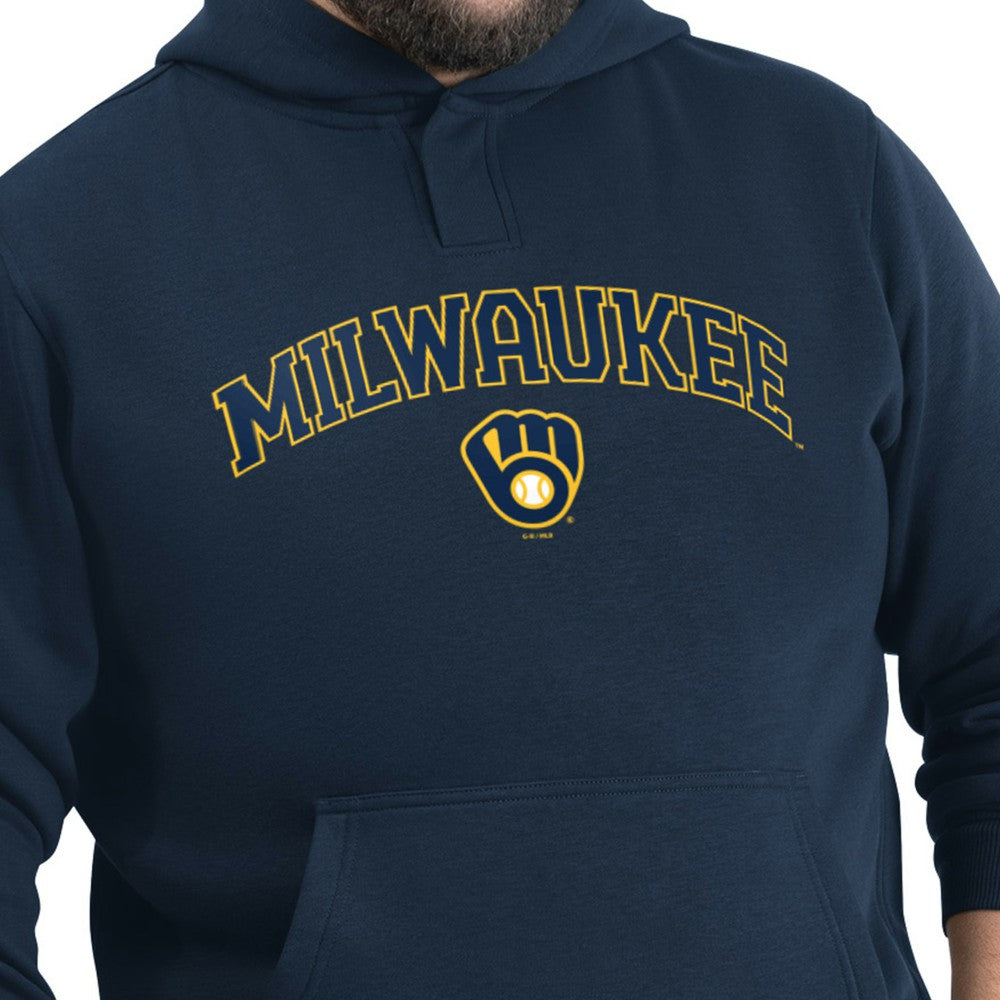 Milwaukee Brewers G-III Sports by Carl Banks Adaptive Lockup Fleece Hoodie - Navy - MLB on Sale