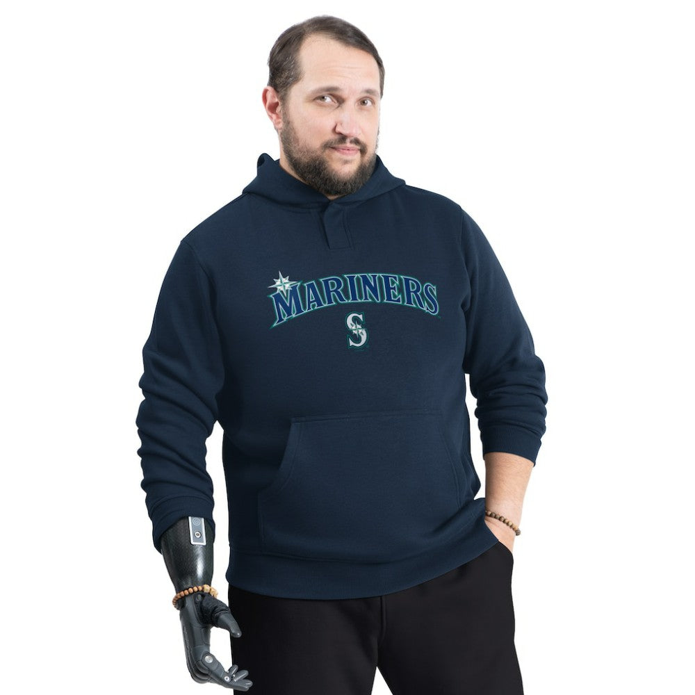 Seattle Mariners G-III Sports by Carl Banks Adaptive Lockup Fleece Hoodie - Navy - MLB Lifestyle