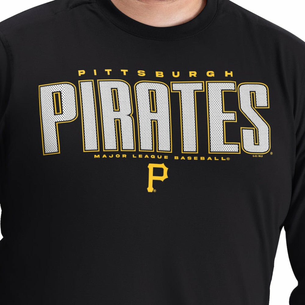 Pittsburgh Pirates G-III Sports by Carl Banks Adaptive Long Sleeve T-Shirt - Black - MLB Lifestyle