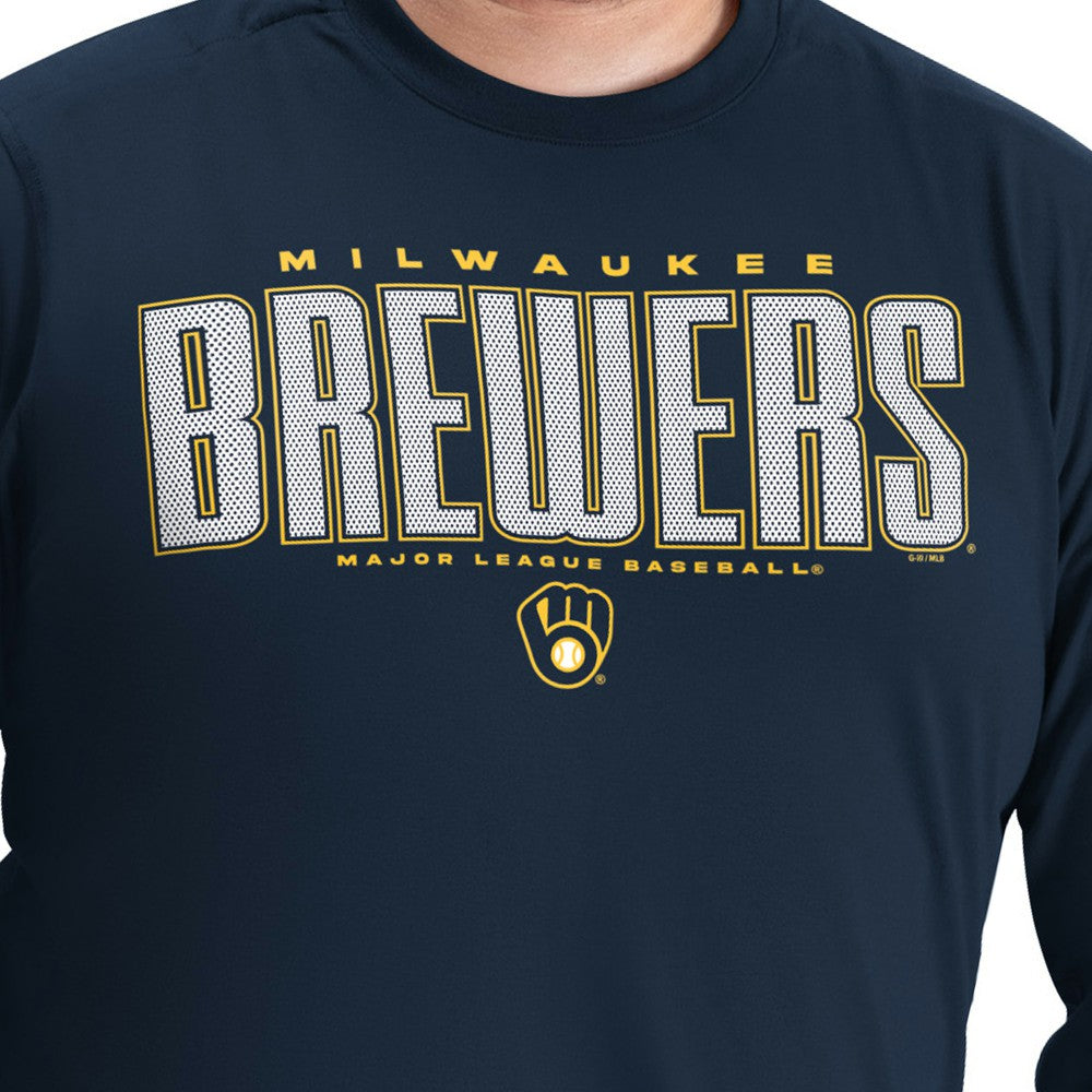 Milwaukee Brewers G-III Sports by Carl Banks Adaptive Long Sleeve T-Shirt - Navy - MLB Discount