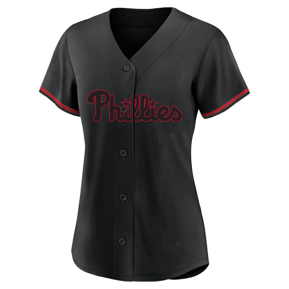 Bryce Harper Philadelphia Phillies Profile Women's Plus Size Player Name & Number Fashion Jersey - Black - MLB Lifestyle