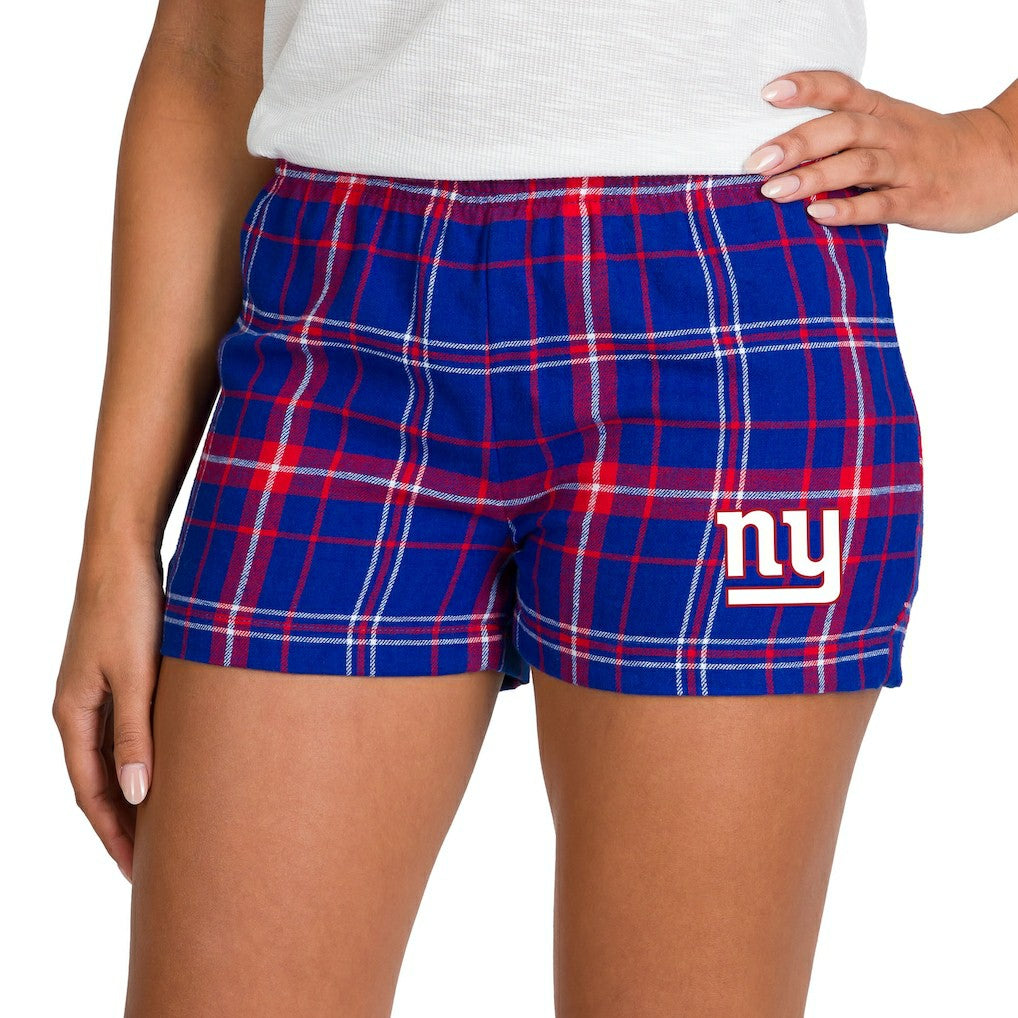 New York Giants Concepts Sport Women's Ultimate Flannel Shorts Royal/Red
