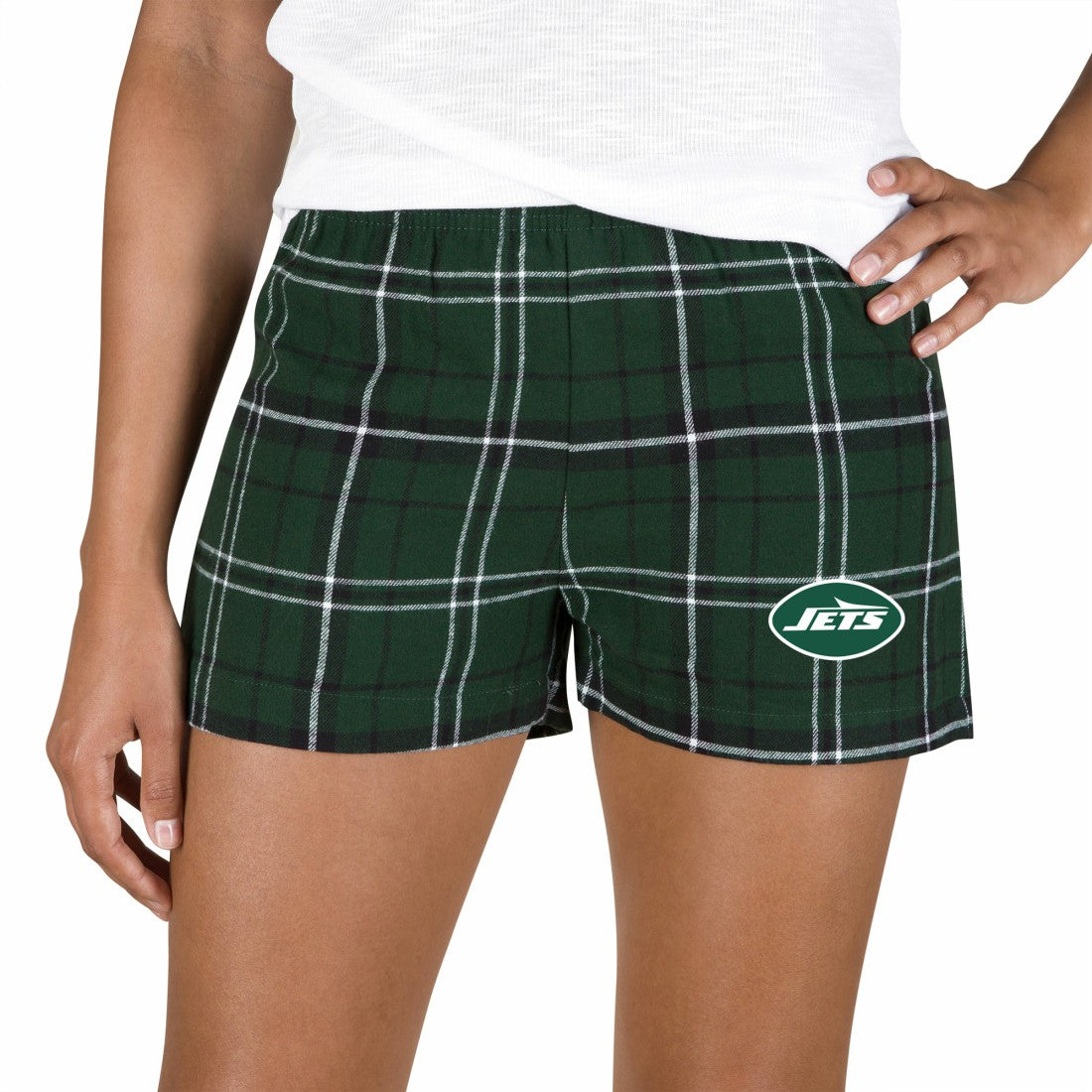 New York Jets Concepts Sport Women's Ultimate Flannel Shorts Green/Black