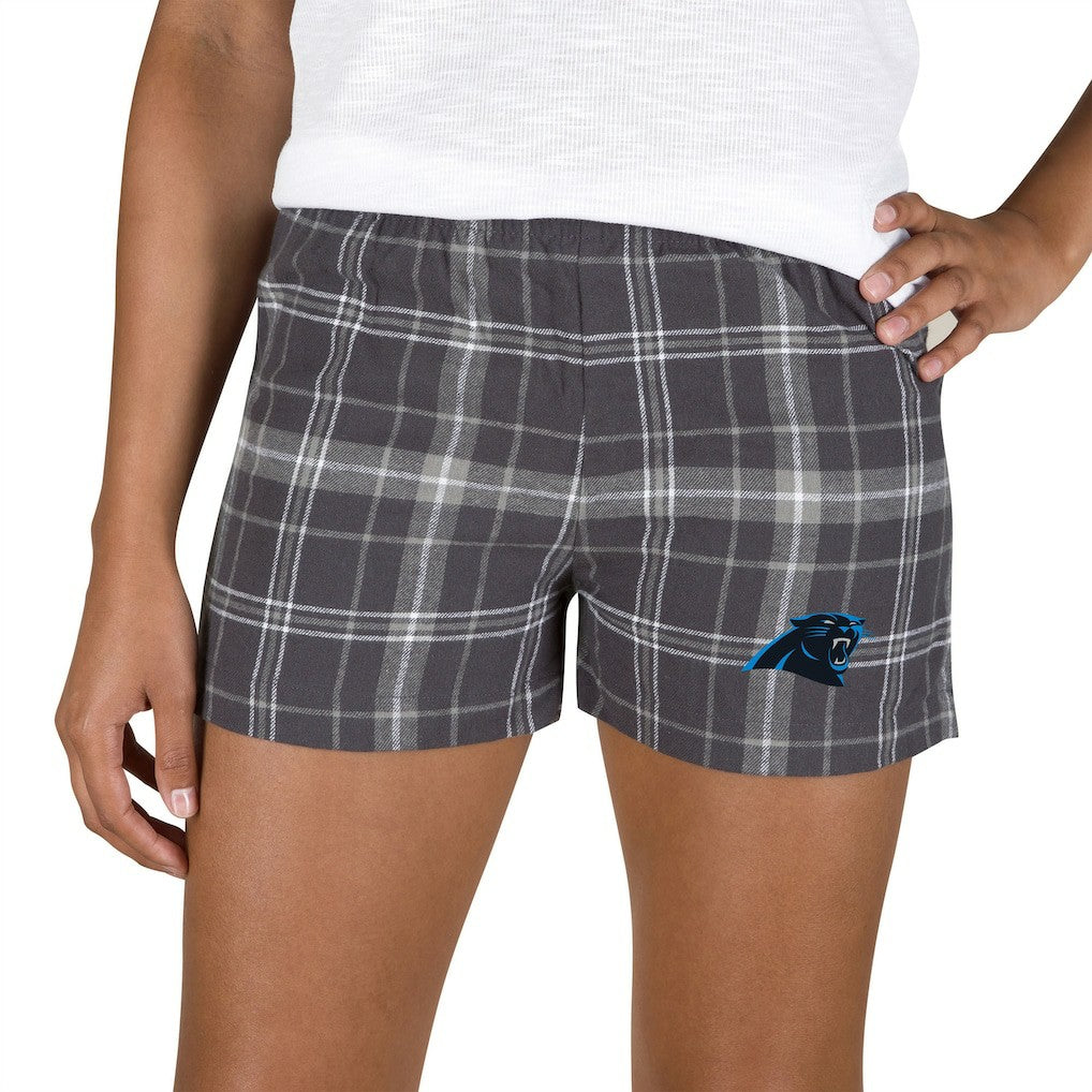 Carolina Panthers Concepts Sport Women's Ultimate Flannel Shorts Charcoal/Gray