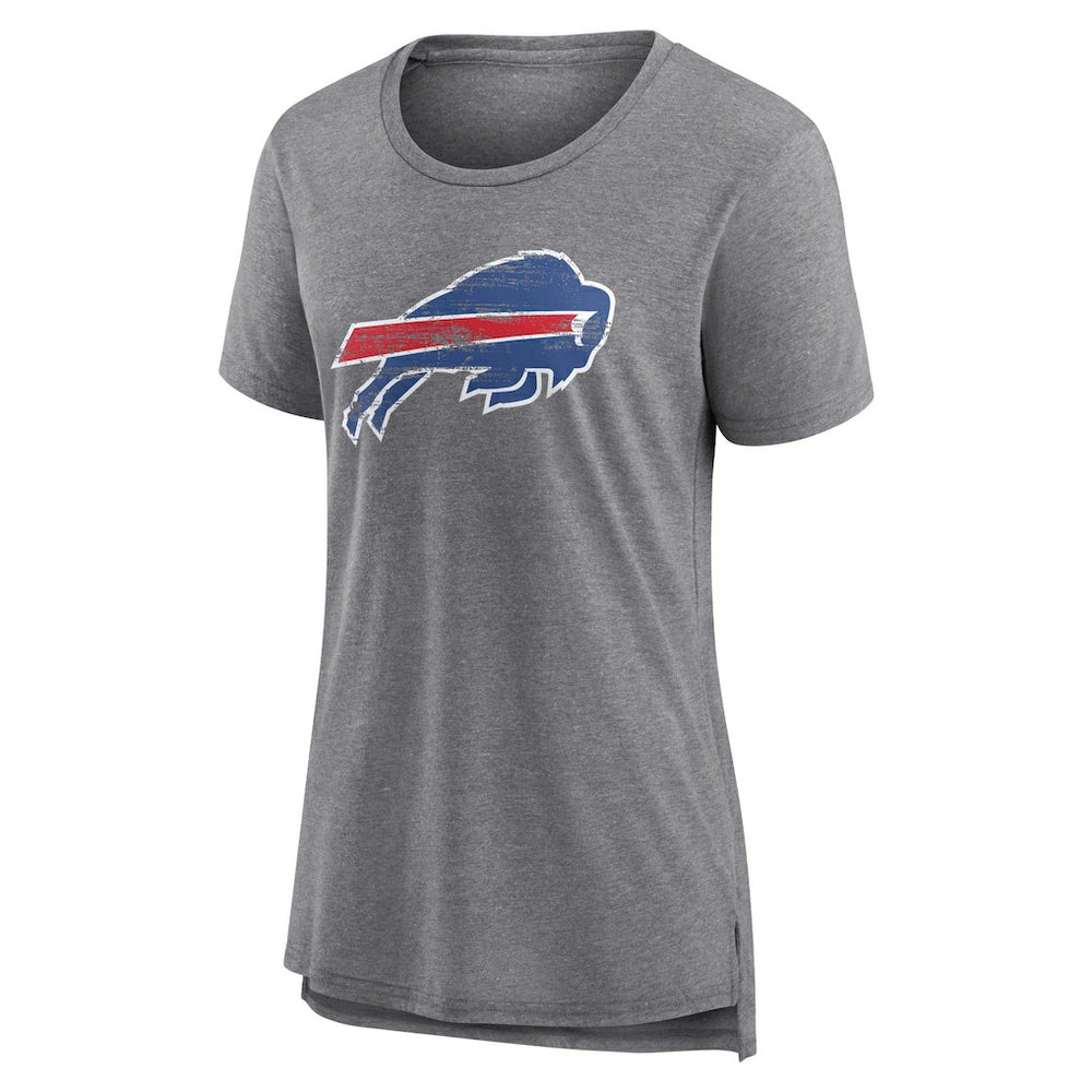 Buffalo Bills Women's Heritage Custom Name & Number Tri-Blend T-Shirt Gray