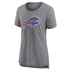 Buffalo Bills Women's Heritage Custom Name & Number Tri-Blend T-Shirt Gray