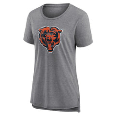 Chicago Bears Women's Heritage Custom Name & Number Tri-Blend T-Shirt Gray
