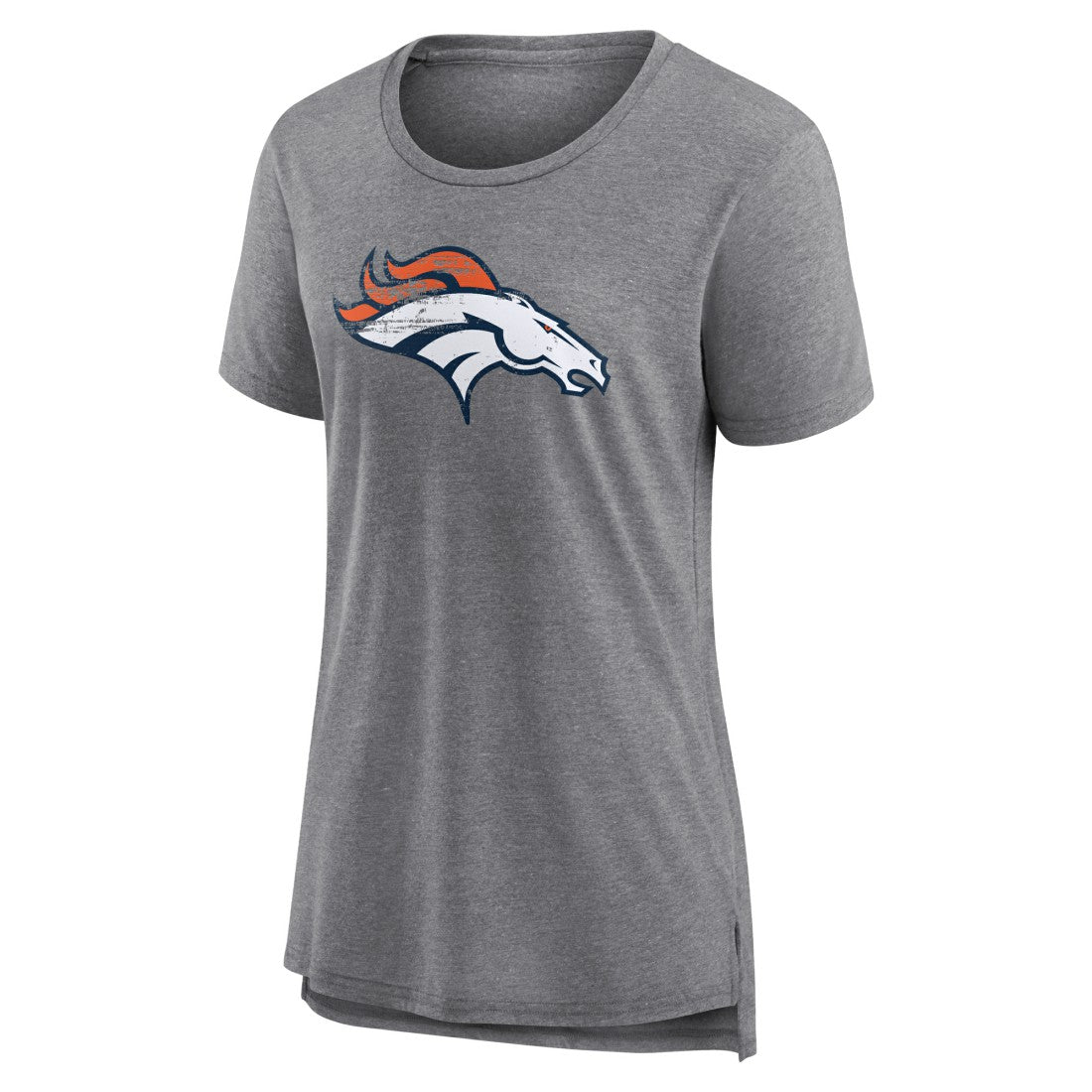 Denver Broncos Women's Heritage Custom Name & Number Tri-Blend T-Shirt Gray