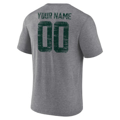 Green Bay Packers Heritage Custom Name & Number Tri-Blend T-Shirt Gray