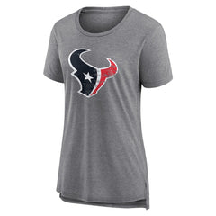 Houston Texans Women's Heritage Custom Name & Number Tri-Blend T-Shirt Gray