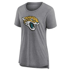 Jacksonville Jaguars Women's Heritage Custom Name & Number Tri-Blend T-Shirt Gray