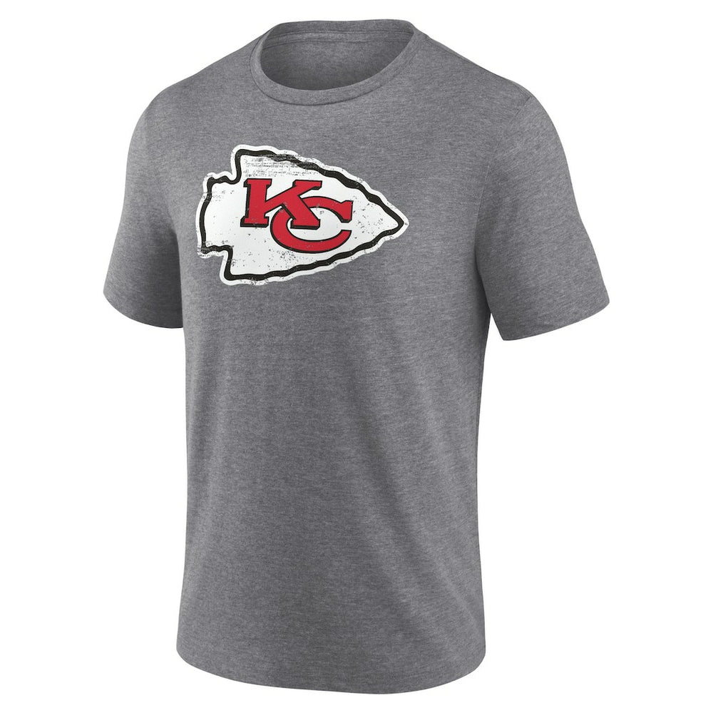 Kansas City Chiefs Heritage Custom Name & Number Tri-Blend T-Shirt Gray