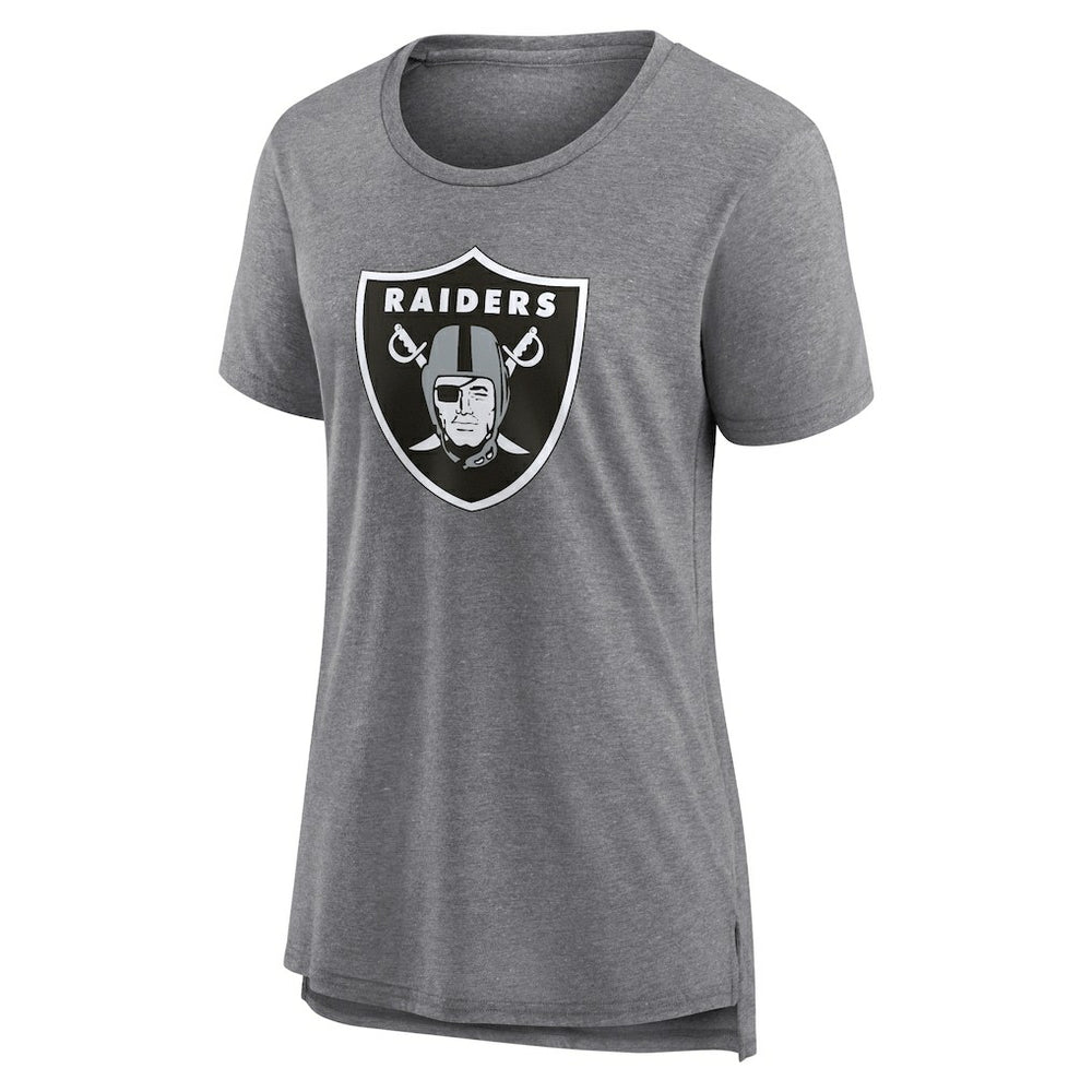 Las Vegas Raiders Women's Heritage Custom Name & Number Tri-Blend T-Shirt Gray