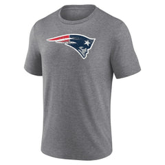 New England Patriots Heritage Custom Name & Number Tri-Blend T-Shirt Gray