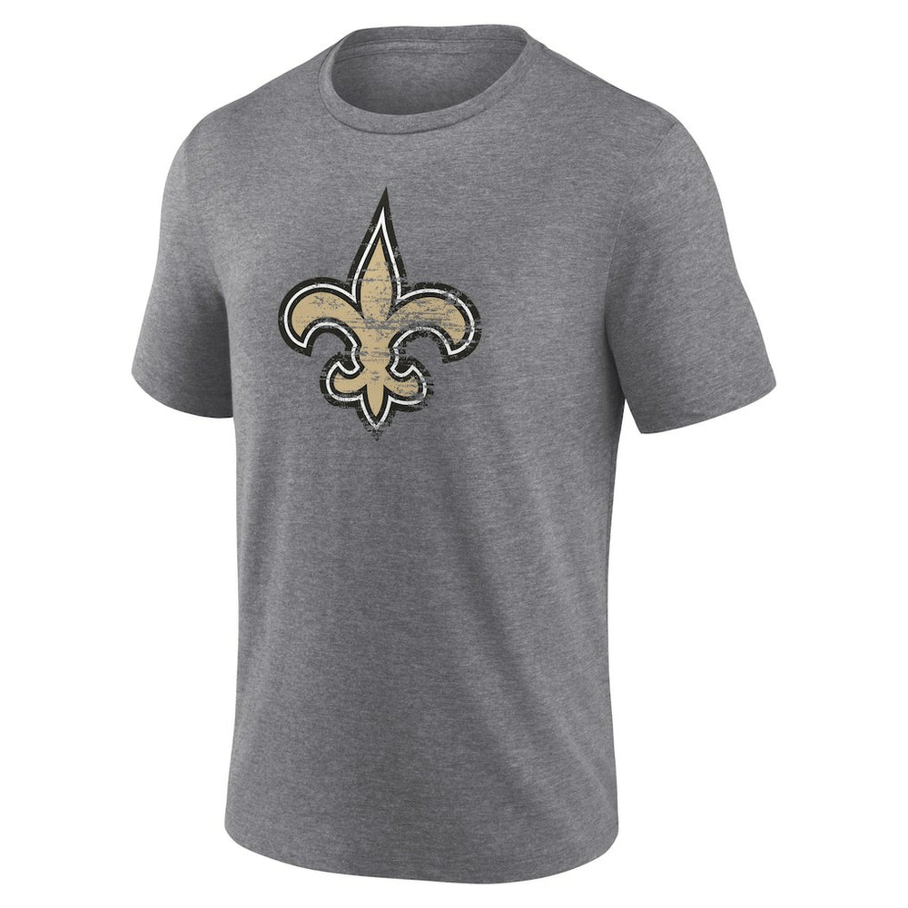 New Orleans Saints Heritage Custom Name & Number Tri-Blend T-Shirt Gray