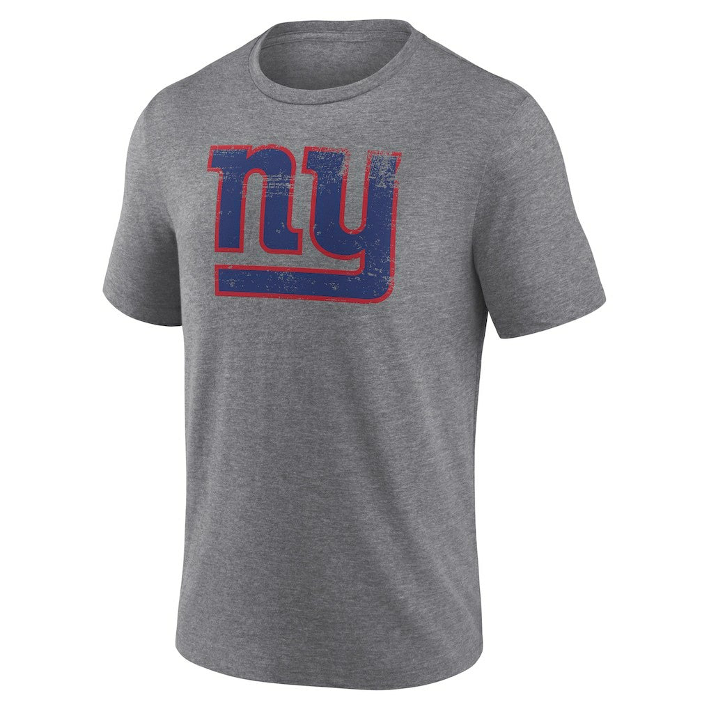 New York Giants Heritage Custom Name & Number Tri-Blend T-Shirt Gray