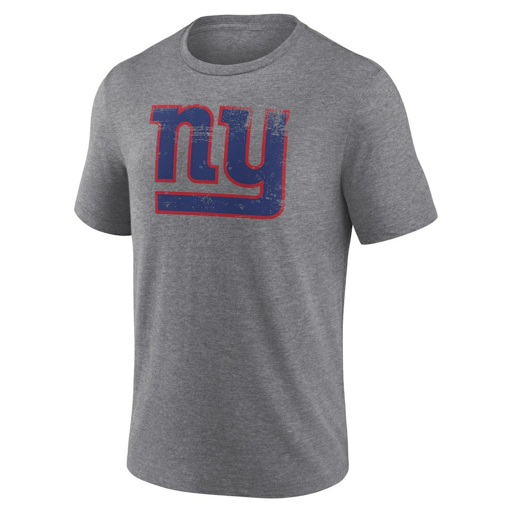 New York Giants Heritage Custom Name & Number Tri-Blend T-Shirt Gray