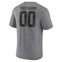 Pittsburgh Steelers Heritage Custom Name & Number Tri-Blend T-Shirt Gray
