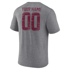 Washington Commanders Heritage Custom Name & Number Tri-Blend T-Shirt Gray