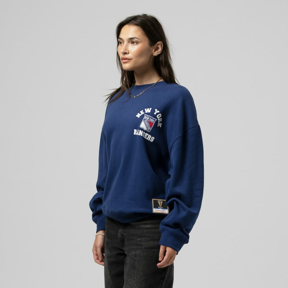 New York Rangers Mitchell & Ness Women's Vintage Crewneck Sweatshirt - Blue - NHL 203398445