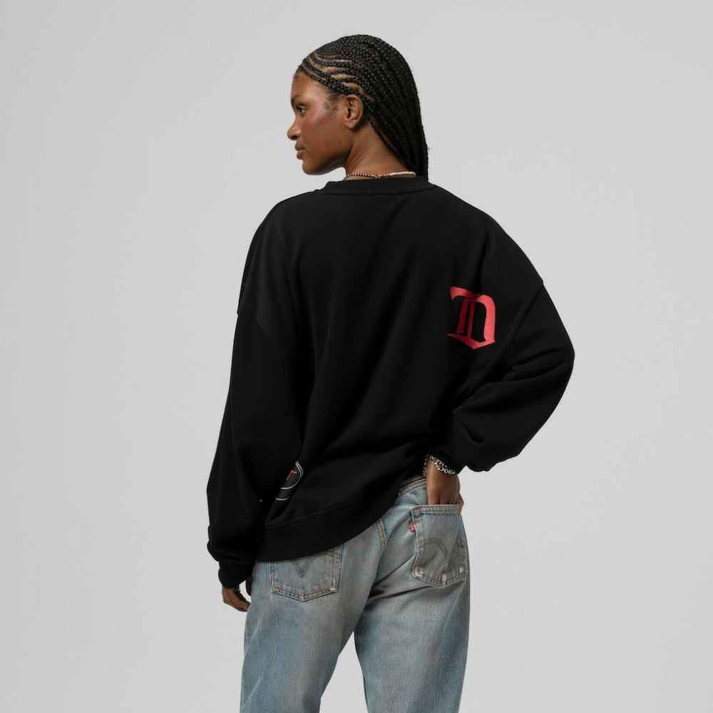 Detroit Red Wings Mitchell & Ness Women's Vintage Crewneck Sweatshirt - Black - NHL 203398446