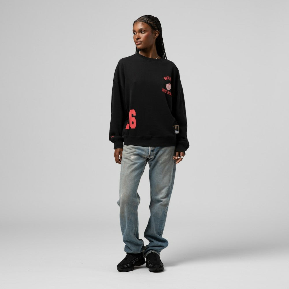 Detroit Red Wings Mitchell & Ness Women's Vintage Crewneck Sweatshirt - Black - NHL 203398446